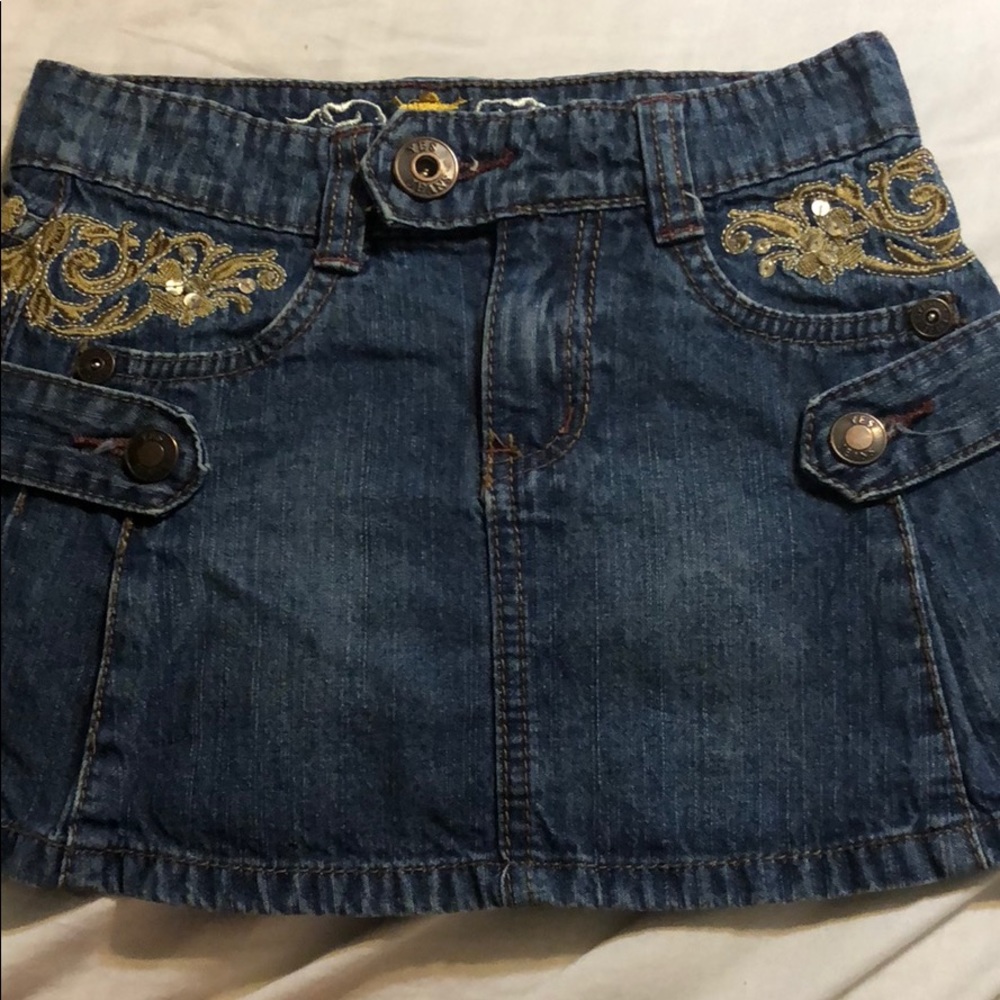 Yes Embellished Jean Skirt